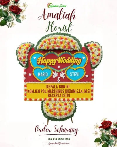 Karangan Papan Bunga Pernikahan di Kebonjati